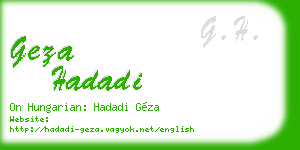 geza hadadi business card